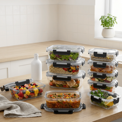 Glass Meal Prep Containers 10-Pack