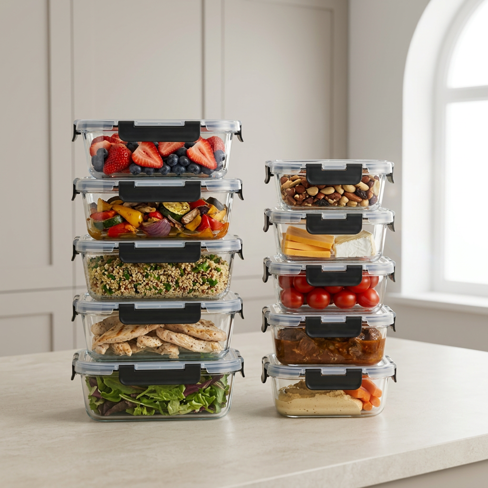 Glass Meal Prep Containers 10-Pack