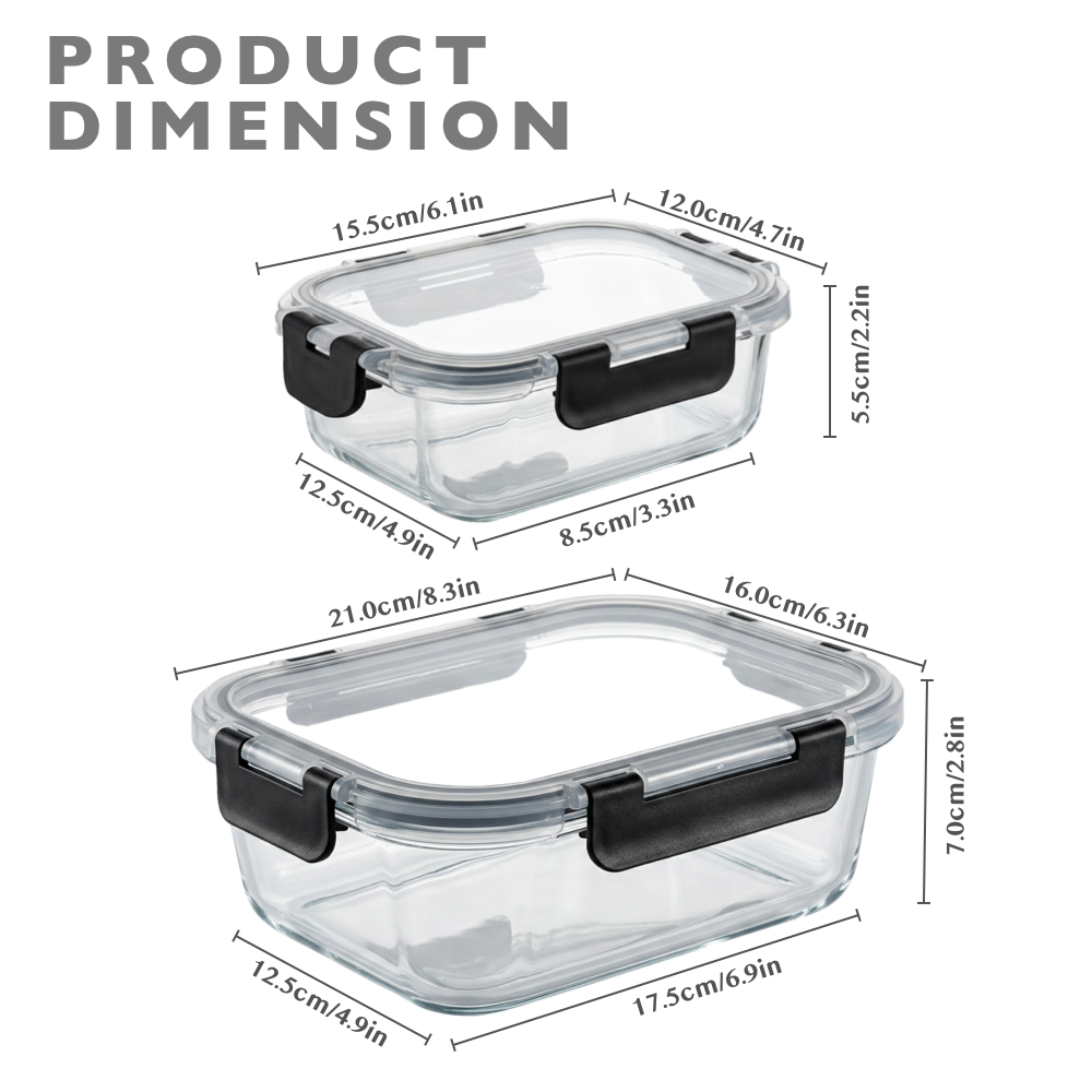 Glass Meal Prep Containers 10-Pack