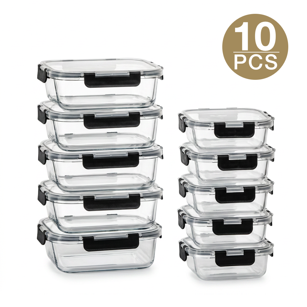 Glass Meal Prep Containers 10-Pack