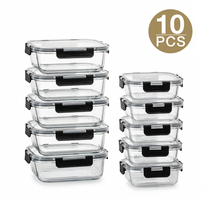 Glass Meal Prep Containers 10-Pack