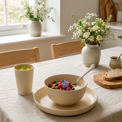 18pcs Wheat Straw Dinnerware Set for 6