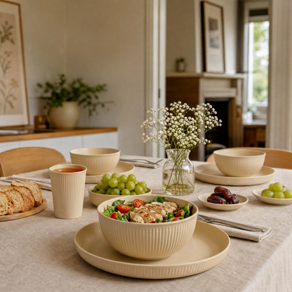 18pcs Wheat Straw Dinnerware Set for 6