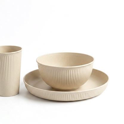 18pcs Wheat Straw Dinnerware Set for 6