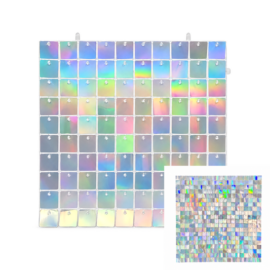 Sequin Backdrop Set for Party Decoration and Photography- Holographic