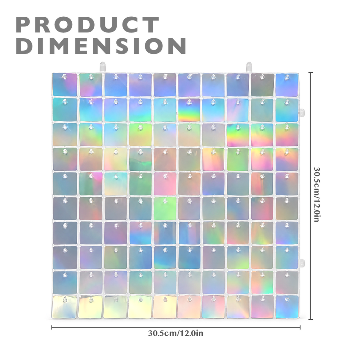Sequin Backdrop Set for Party Decoration and Photography- Holographic