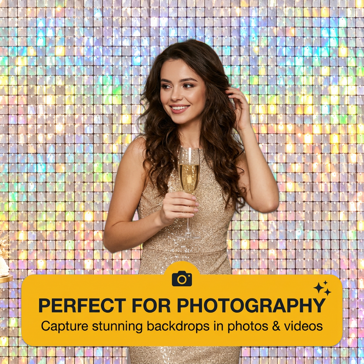 Sequin Backdrop Set for Party Photography- Pink