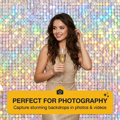 Sequin Backdrop Set for Party Photography- Pink