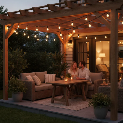 120ft Outdoor String Lights G40 LED 60+2 Bulbs