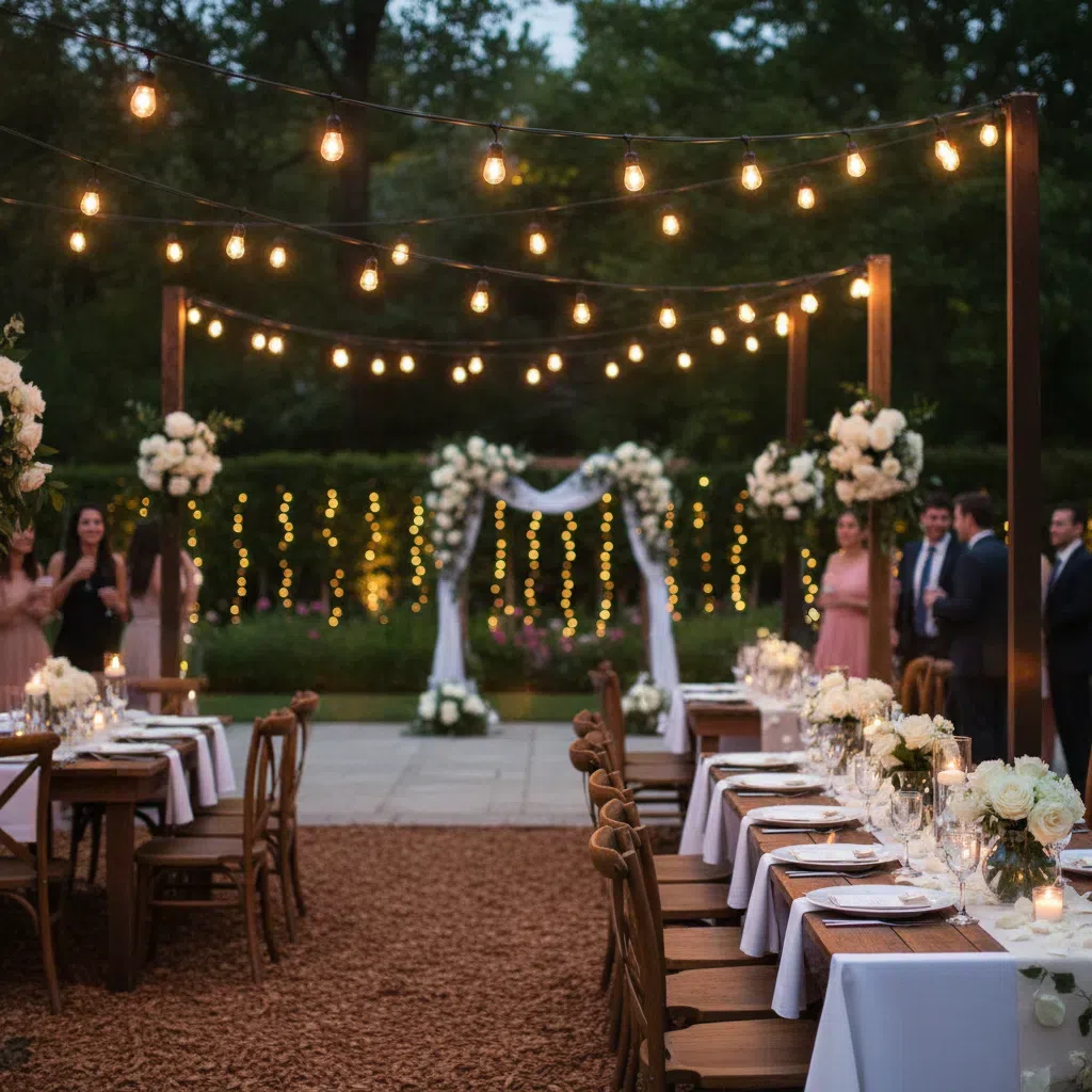 120ft Outdoor String Lights G40 LED 60+2 Bulbs