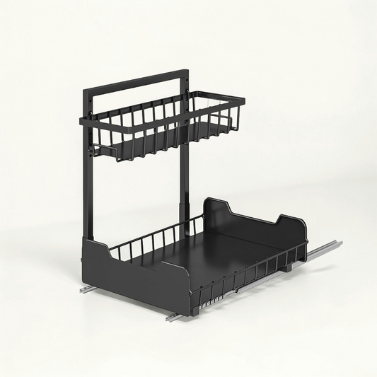 2-Tier L-Shaped Undersink Storage Organiser