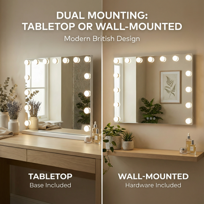 Hollywood Vanity Mirror with Dimmable Lights 80x60cm