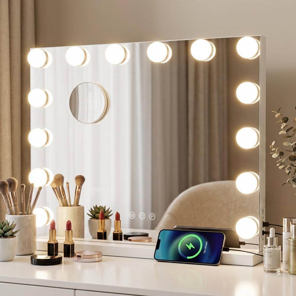 Hollywood Vanity Mirror with Dimmable Lights 50x42cm