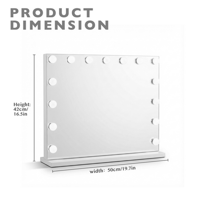 Hollywood Vanity Mirror with Dimmable Lights 50x42cm