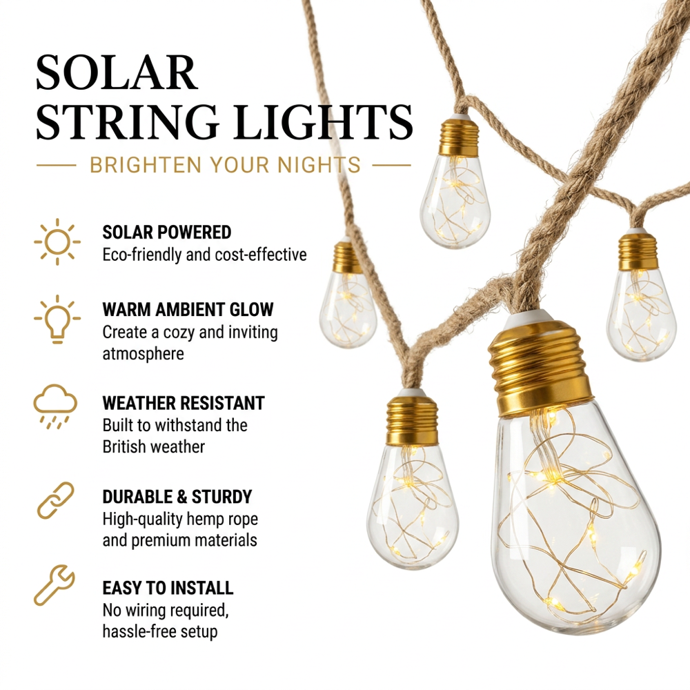 Solar Camping String Lights 8m