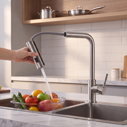 Waterfall Kitchen Mixer Tap with Pull Down Sprayer