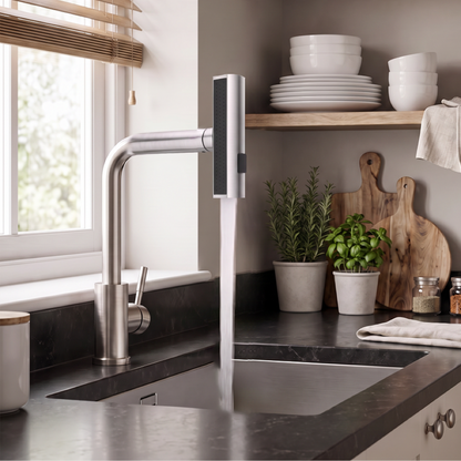 Waterfall Kitchen Mixer Tap with Pull Down Sprayer