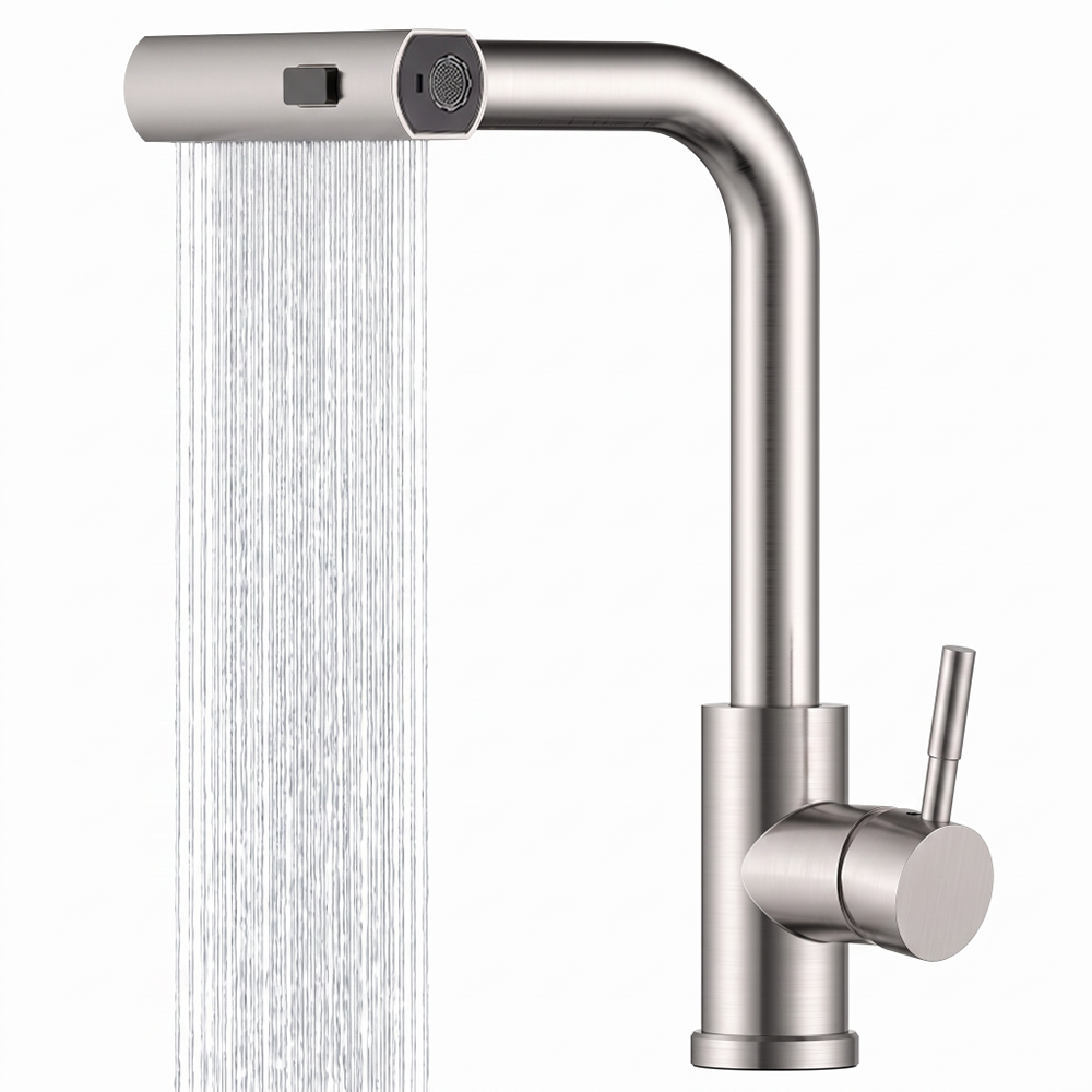 Waterfall Kitchen Mixer Tap with Pull Down Sprayer