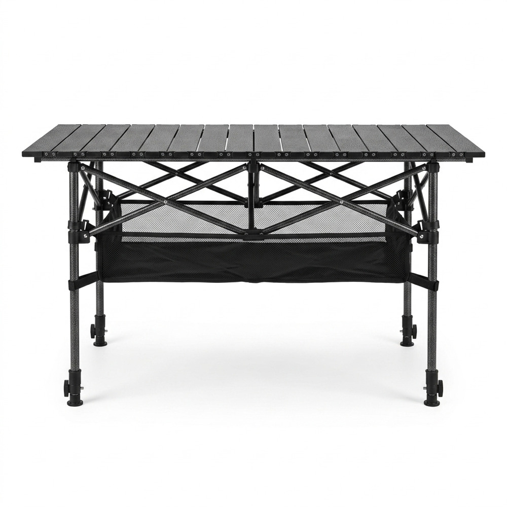 120cm Camping Table with Storage Pouch - Black