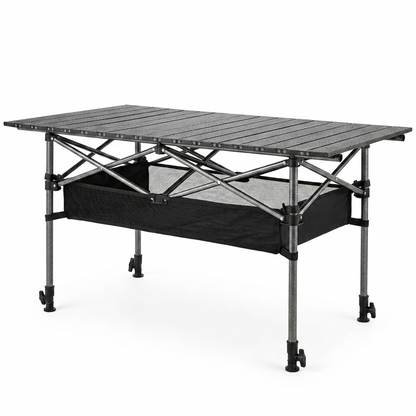 120cm Camping Table with Storage Pouch - Black