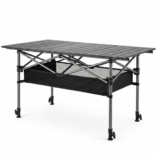 120cm Camping Table with Storage Pouch - Black