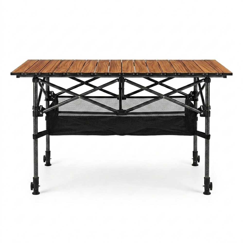 120cm Camping Table with Storage Pouch - Wood