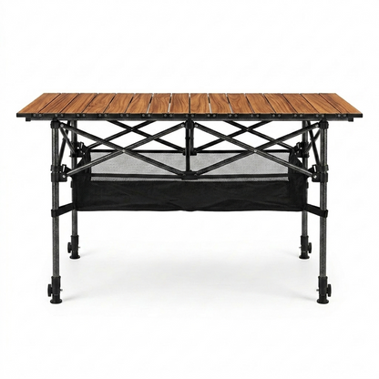 120cm Camping Table with Storage Pouch - Wood