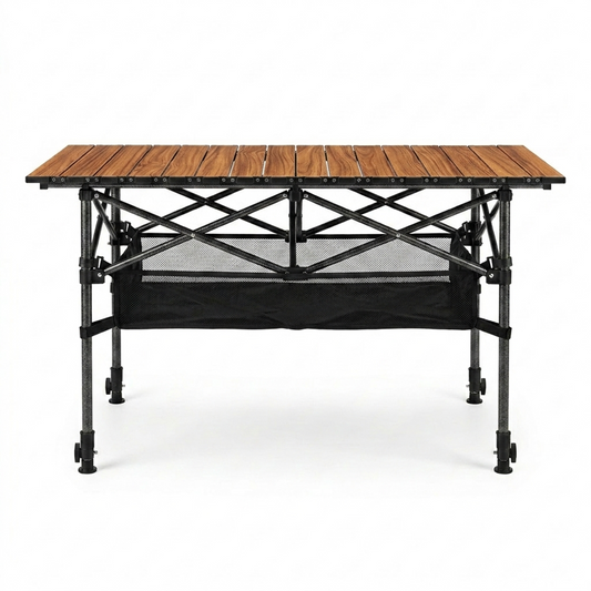 120cm Camping Table with Storage Pouch - Wood