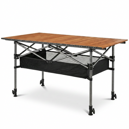 120cm Camping Table with Storage Pouch - Wood