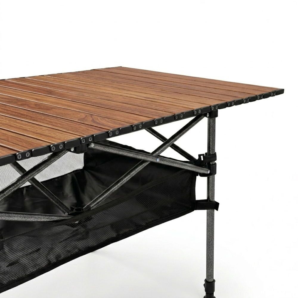 120cm Camping Table with Storage Pouch - Wood