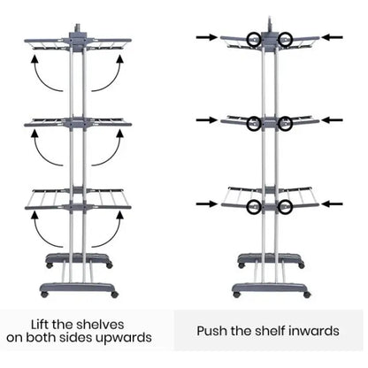 4 Tier Foldable and Adjustable Clothes Airer Drying Rack