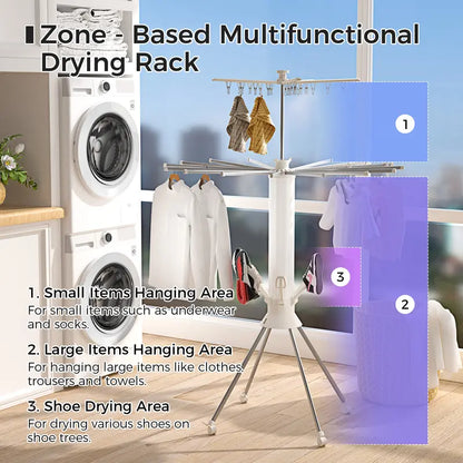 Octopus-Style Folding Drying Rack with Clips Compact