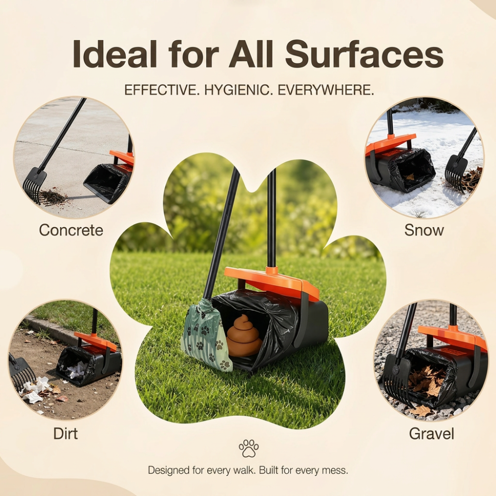 Long Handle Pet Poo Scooper & Rake Set