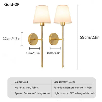 2pcs Rechargeable Wall Mounted Light, RGB Color