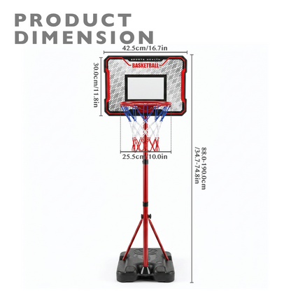 Kids 2-in-1 Basketball Hoop & Dartboard Adjustable Stand
