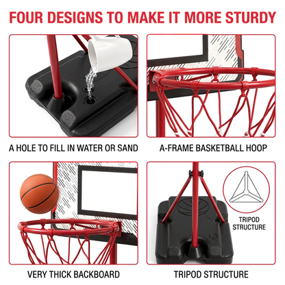 Kids 2-in-1 Basketball Hoop & Dartboard Adjustable Stand