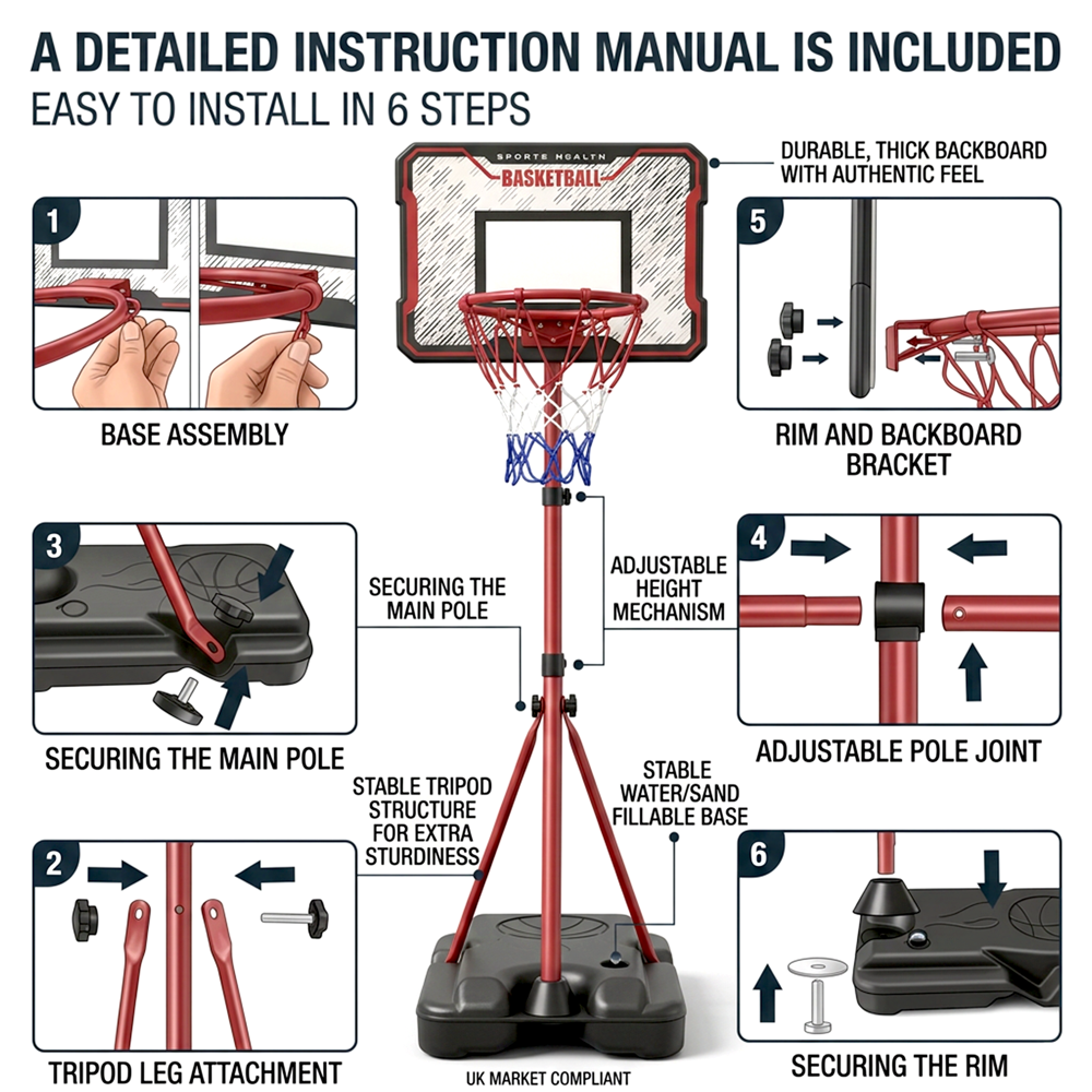 Kids 2-in-1 Basketball Hoop & Dartboard Adjustable Stand