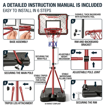 Kids 2-in-1 Basketball Hoop & Dartboard Adjustable Stand