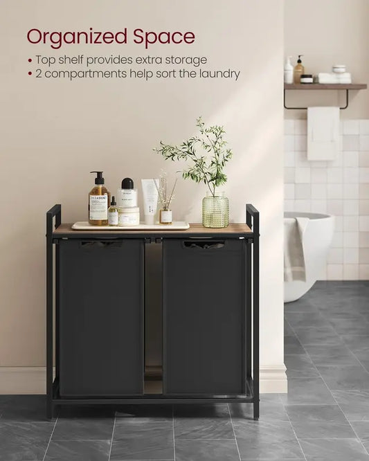 Laundry Basket with Storage Shelf