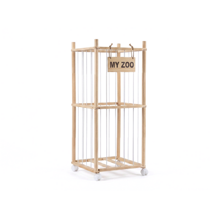 97cm Wooden Plush Storage Organizer with Wheels