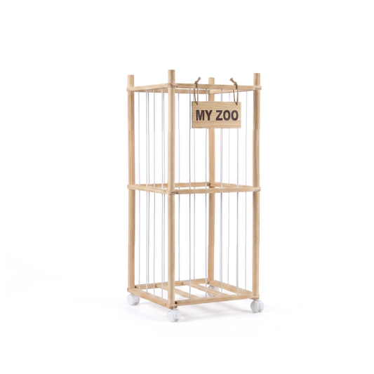 97cm Wooden Plush Storage Organizer with Wheels