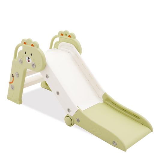 Foldable Indoor Slide for Toddler Green and White
