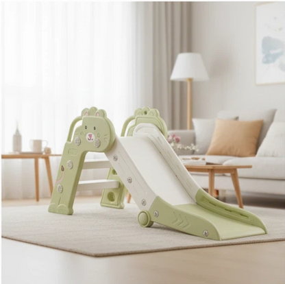 Foldable Indoor Slide for Toddler Green and White