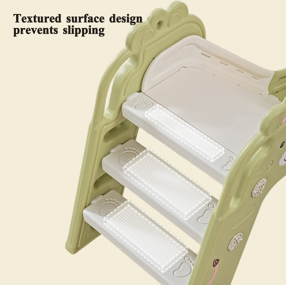 Foldable Indoor Slide for Toddler Green and White