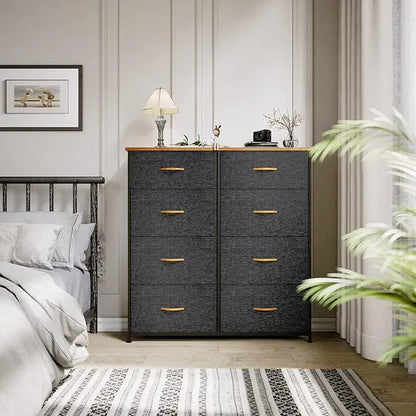 Chest of Drawers 8 Fabric Storage Drawer Unit Dresser