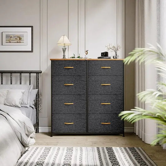 Chest of Drawers 8 Fabric Storage Drawer Unit Dresser