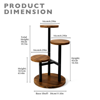 3-Tier Indoor Plant Stand Compact Corner Shelf