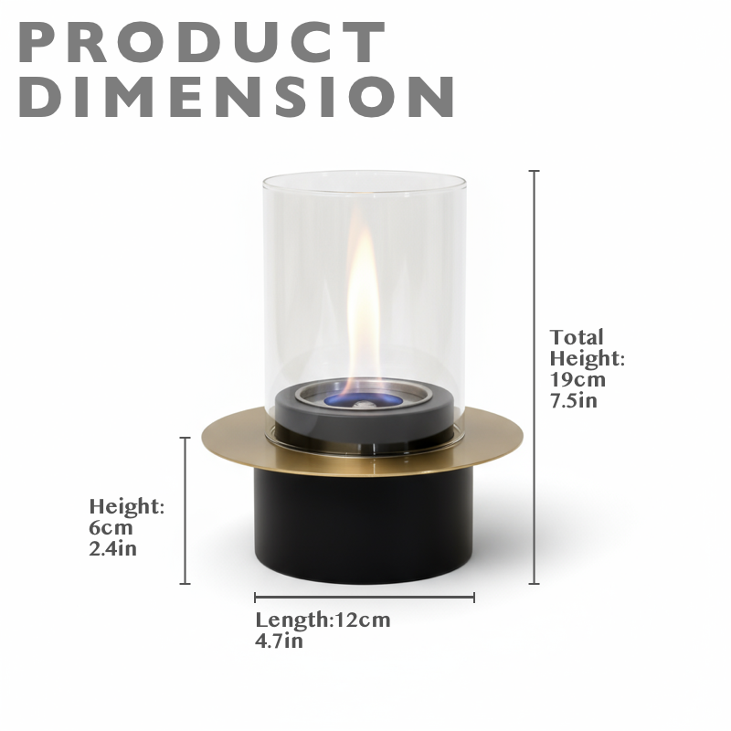 Table Top Bio Ethanol Fireplace Gold