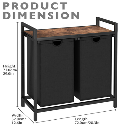 Laundry Basket with Top Shelf Pull-Out Hamper with Storage
