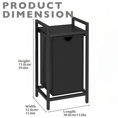 Laundry Basket with Top Shelf Pull-Out Hamper